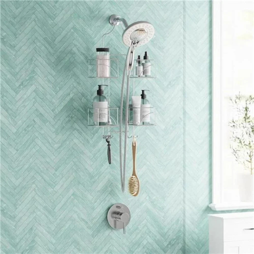 Hanging Shower Caddy, Over the Shower Head Bathroom Storage, Made for Handheld